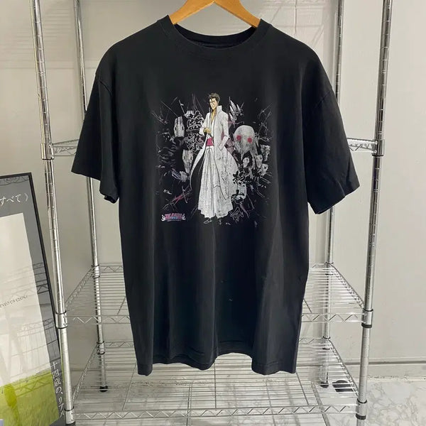 [BUNJANG] Bleach Aizen Sosuke Bootleg Animation T-Shirt / 블리치 아이젠 소스케 부틀렉 애니메이션 티셔츠 애니티