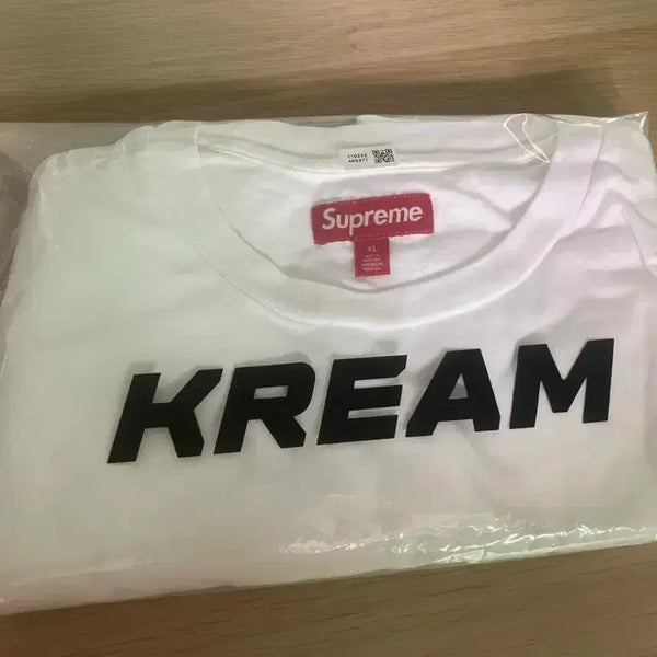 [BUNJANG] Supreme Kream Short Sleeve T-Shirt White XL (24FW) / 슈프림 KREAM 반팔 티셔츠 화이트 XL 24FW
