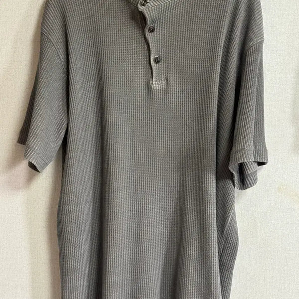 [BUNJANG] M Youth Waffle Henly Neck Brown Short Sleeve T-Shirt / [M] 유스 와플 헨리넥 브라운 반팔 팝니다