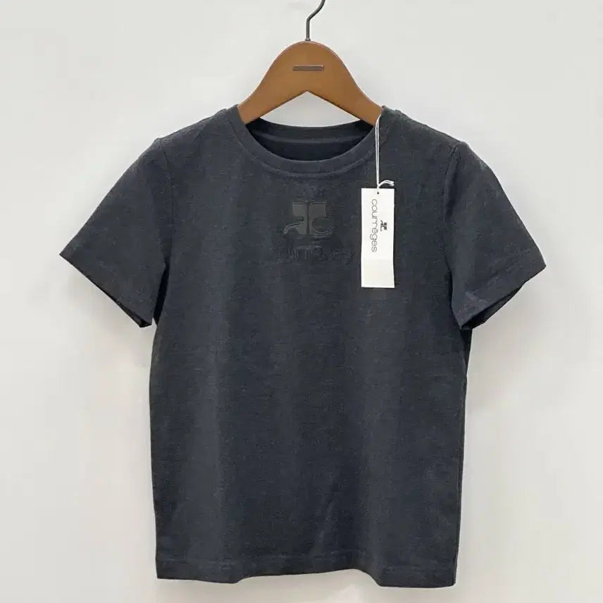 [BUNJANG] Courreges Charcoal Big Logo Short Sleeve T-Shirt / [새상품] courreges / 꾸레쥬 챠콜 빅 로고 반팔 티셔츠