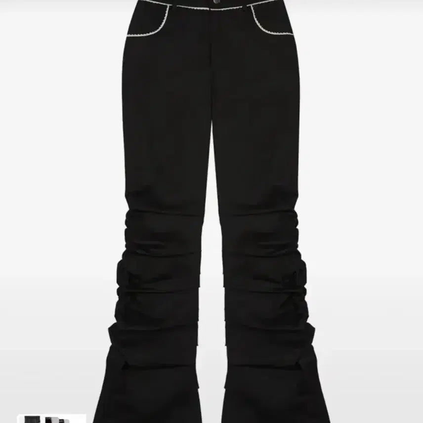[BUNJANG] Love Is True Frill Shirring Pants Black / 러브이즈트루 프릴 셔링 팬츠 블랙