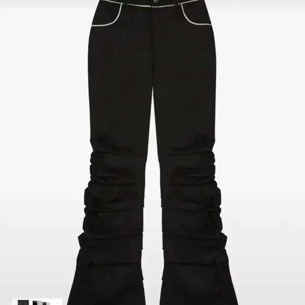 [BUNJANG] Love Is True Frill Shirring Pants Black / 러브이즈트루 프릴 셔링 팬츠 블랙