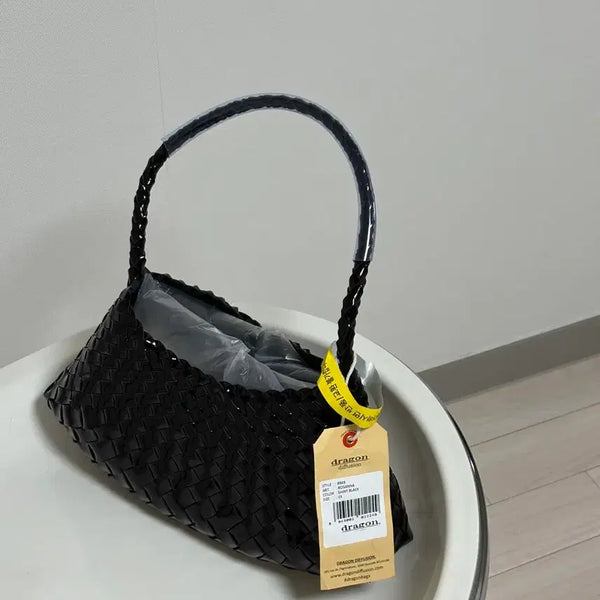 [BUNJANG] Dragon Diffusion Rosanna Shiny Black Leather Bag / 드래곤 디퓨전 로잔나 샤이니 블랙