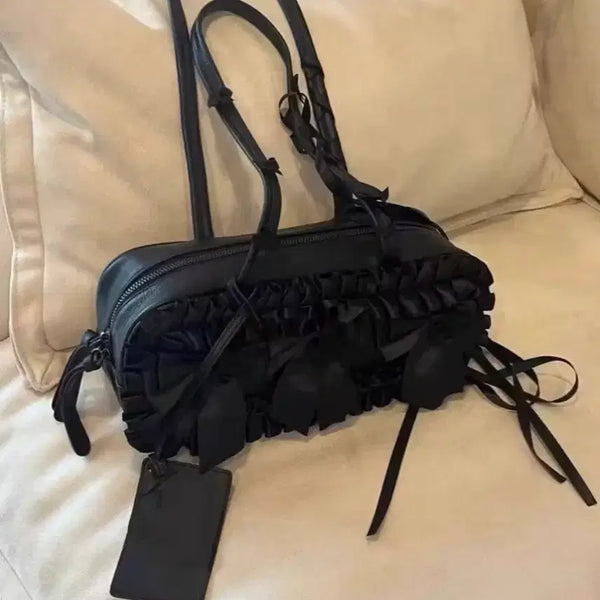 [BUNJANG] Gothic Lolita Lace Black Bag / 고딕 고스로리 지뢰계 패션 소품 서브컬쳐 레이스 블랙백