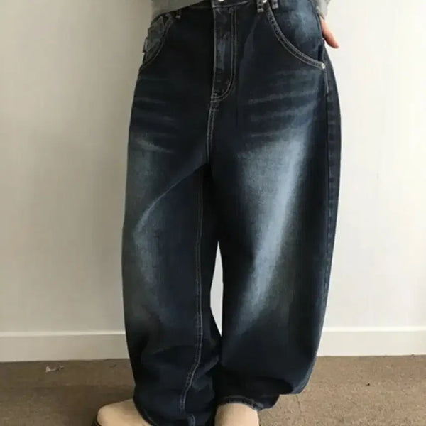 [BUNJANG] Andis Indigo Loose Wide Denim Jeans (M) / 앤티즈 인디고 루즈 와이드 데님 진청 M
