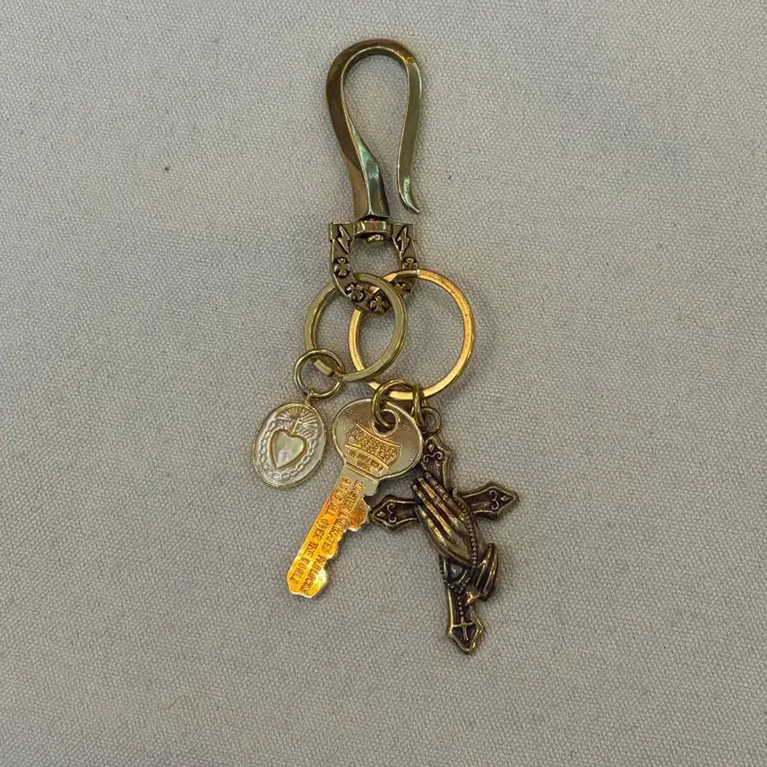 [BUNJANG] Vintage Brass Cross Pants Keychain / 빈티지 브라스 크로스 팬츠 키링