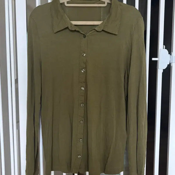 [BUNJANG] Ziozia Women's Khaki Modal Cotton Blend Shirt / 지오송지오 여성 셔츠 티셔츠