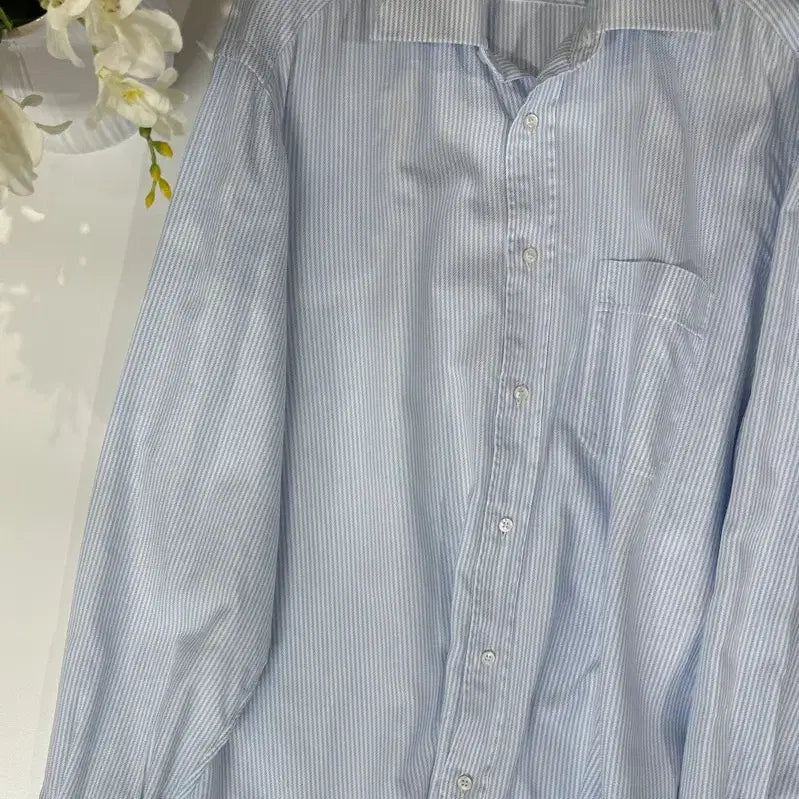 [BUNJANG] Brioni White Stripe Cotton Shirt / 브리오니 화이트 스트라이프 셔츠 코튼 셔츠