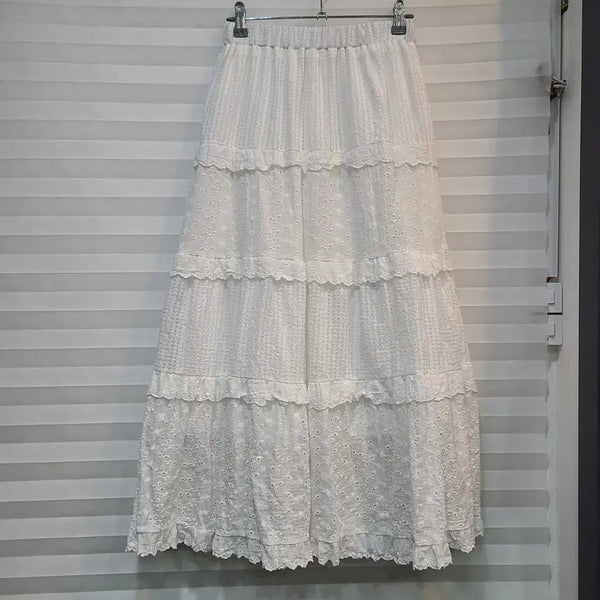 [BUNJANG] Punch Lace Long Skirt (Free Size) / 펀칭레이스 스커트(프리)