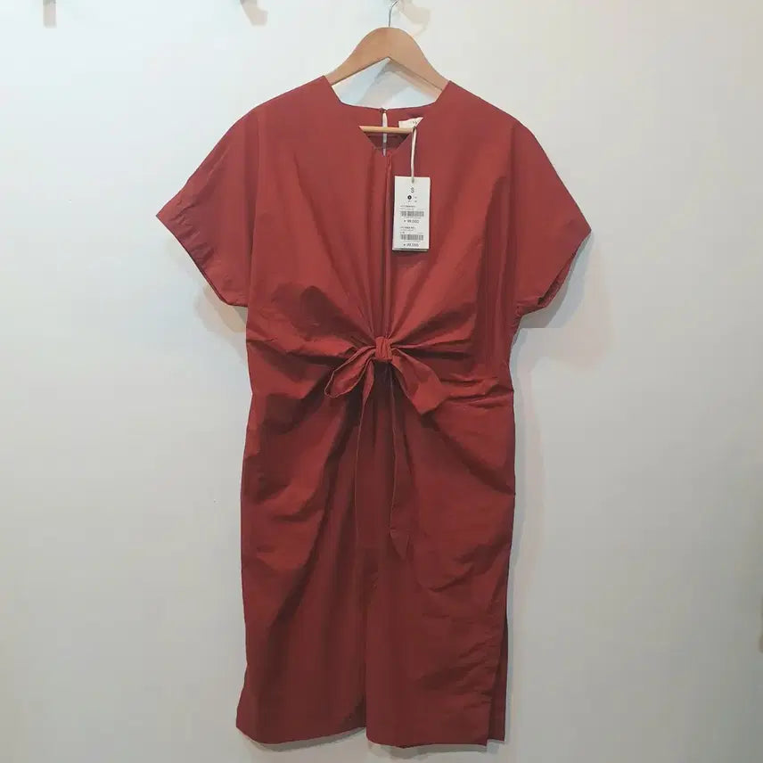 [BUNJANG] Wrap Brick Brown Dress / 랩 브릭 브라운 원피스