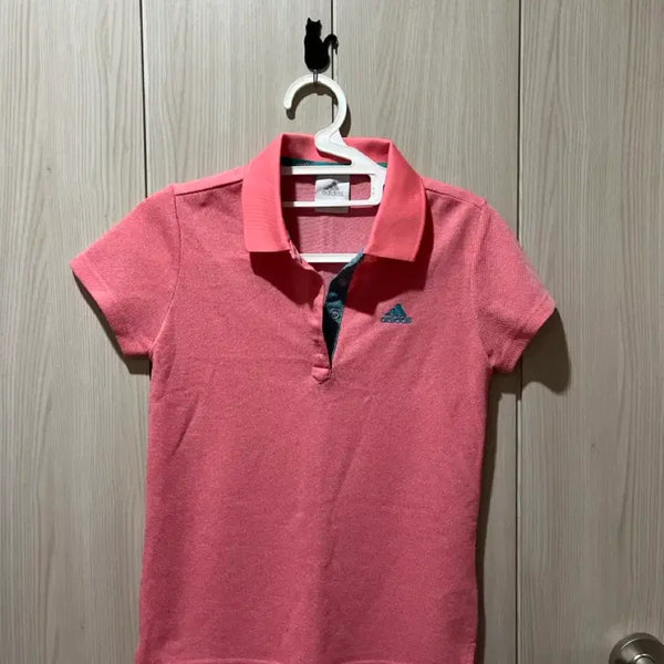 [BUNJANG] Adidas Golf Women's Pink Short Sleeve Polo Shirt / 아디다스 골프웨어 여성 핑크 반팔 카라티