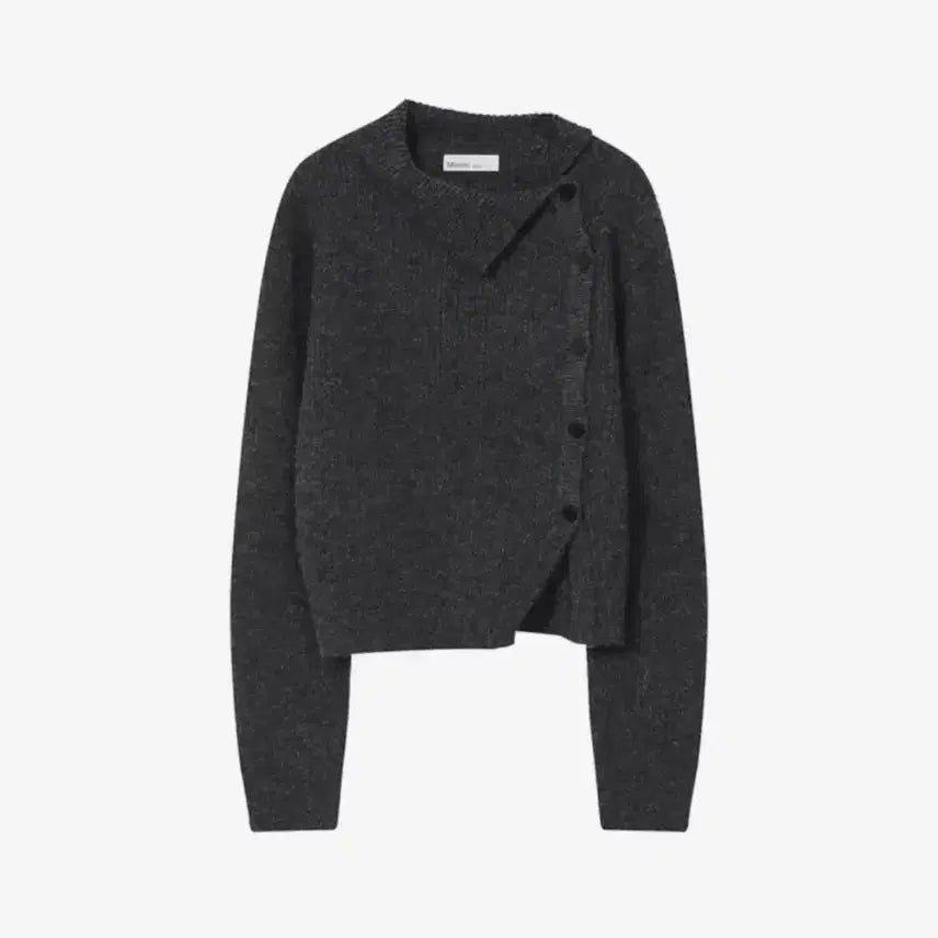 [BUNJANG] Miseki Seoul Side Button Knit Charcoal / 미세키서울 사이드 버튼 니트 차콜