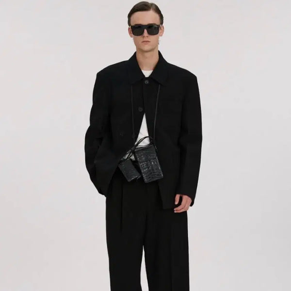 [BUNJANG] RECTO Virgin Wool Half Single Coat Black XL / 렉토 RECTO 버진울 블랙 하프 싱글 코트