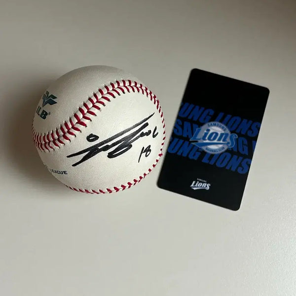 [BUNJANG] Won Tae-in Signed Baseball & Samsung Lions Photocard Bundle / 원태인 싸인볼, 원태인 삼성라이온즈 포토카드