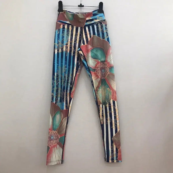 [BUNJANG] Andar Size 2 Leggings Floral Stripe Pattern / 안다르 2사이즈 레깅스