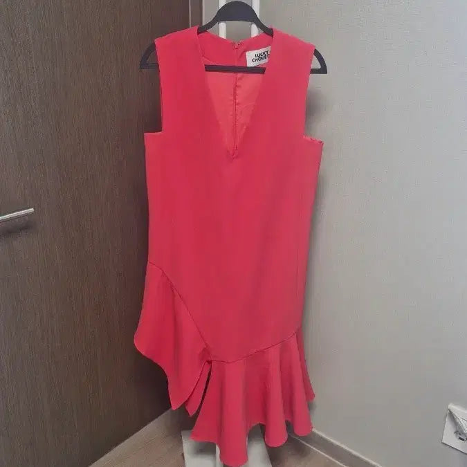 [BUNJANG] Lucky Chouette Layered Long Dress (Size 36) - Pink Polyester Spandex / 럭키슈에뜨 레이어드롱원피스(36) 폴리스판 핑크
