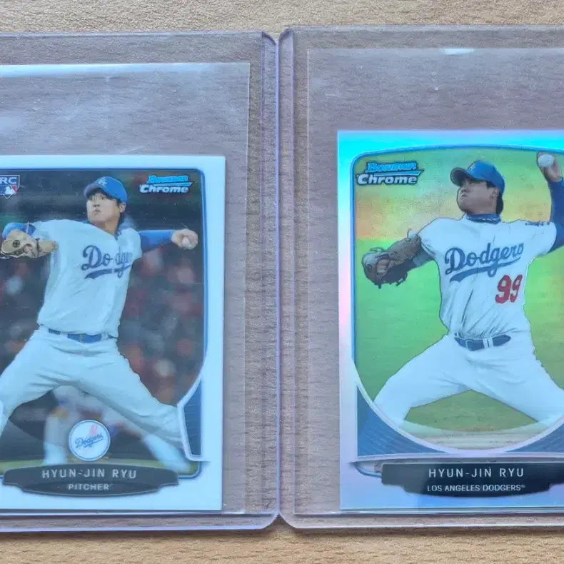 [BUNJANG] 2013 Bowman Chrome Ryu Hyun-jin Rookie Refractor Mini Card Set / 2013 바우만크롬 LA다저스 류현진 루키, 리프렉터 미니카드 2장랏