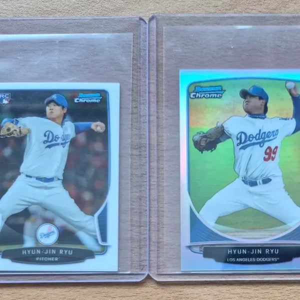 [BUNJANG] 2013 Bowman Chrome Ryu Hyun-jin Rookie Refractor Mini Card Set / 2013 바우만크롬 LA다저스 류현진 루키, 리프렉터 미니카드 2장랏