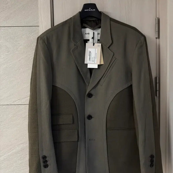 [BUNJANG] Andersson Bell Totem 22 Contrast Wool Blazer Jacket - Size L / [s급] 앤더슨벨 토템 22 콘트라스트 울 블레이저 자켓 L