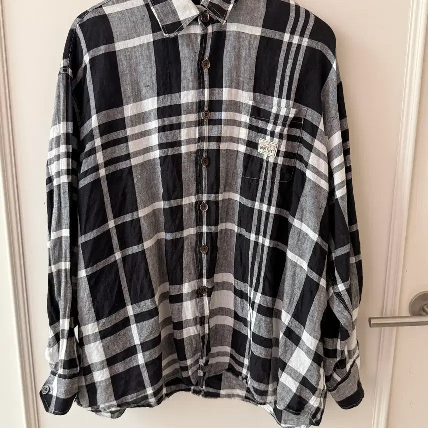 [BUNJANG] Stussy x Our Legacy Workshop Borrowed Shirt Bold Check Linen / 스투시 (Stussy) 아워레가시 워크샵 보로우드 셔츠 볼드체크린넨