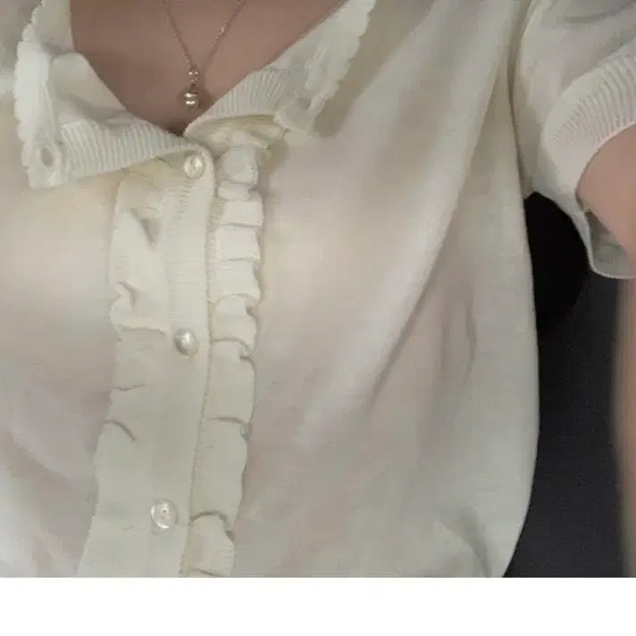 [BUNJANG] O,rosy Ruffle Cardigan Ivory / 오이니 [o,rosy] 러플 가디건 아이보리