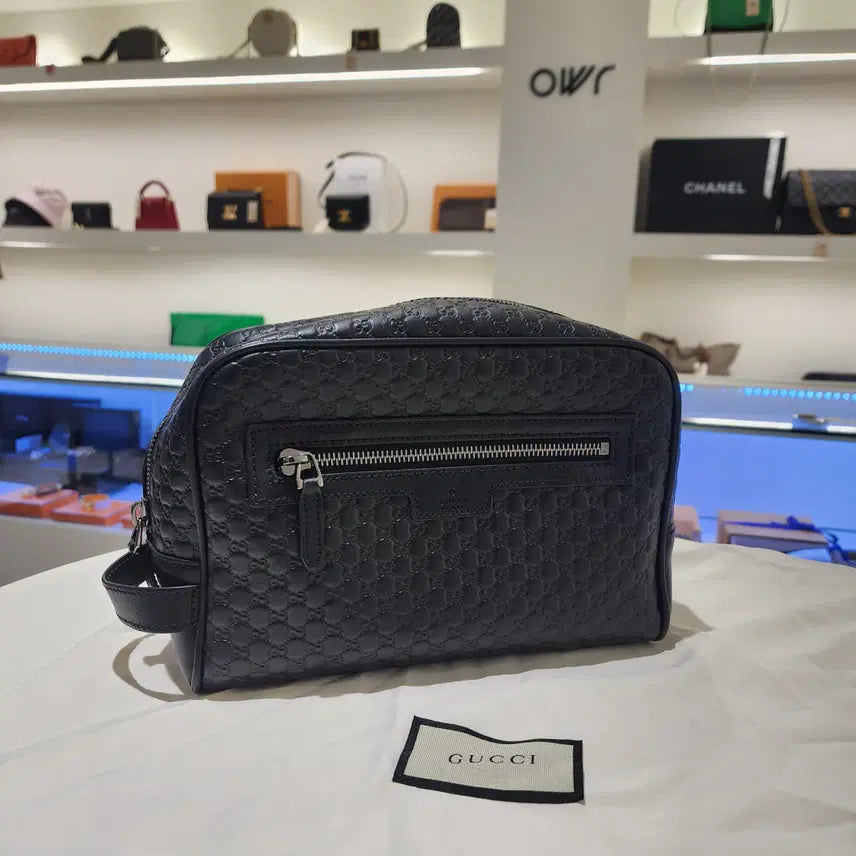 [BUNJANG] Gucci Microguccissima Leather Toiletry Pouch / 구찌 마이크로시마 토일레트리 가죽 파우치