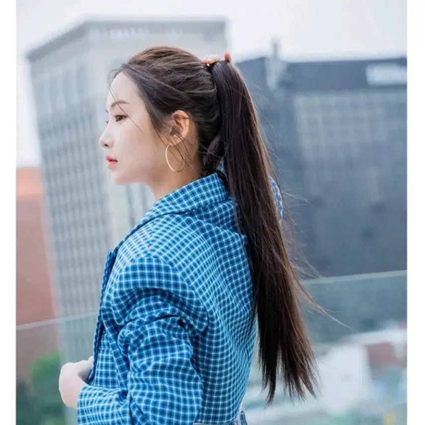 [BUNJANG] Gabalnara Straight Ponytail Wig - Black / 스트레이트 포니테일 가발