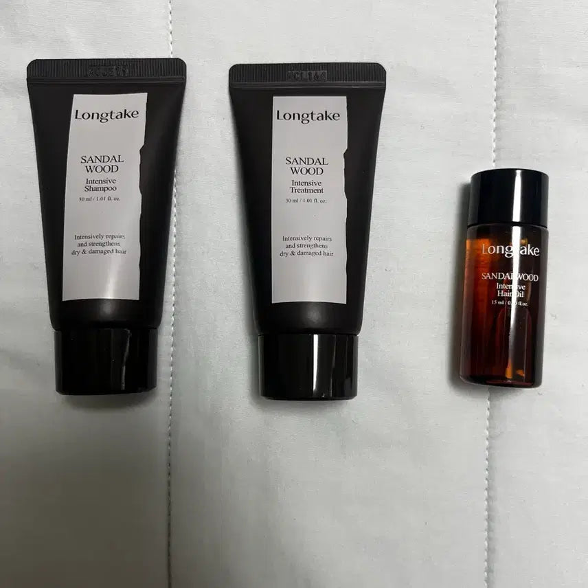 [BUNJANG] Longtake Sandalwood Hair Treatment, Hair Oil, and Solid Perfume Set / 롱테이크 샌달우드 헤어오일/트리트먼트/퍼퓸