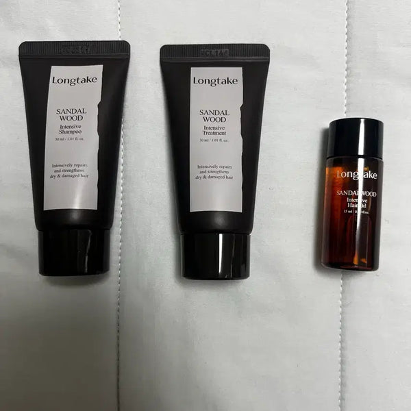 [BUNJANG] Longtake Sandalwood Hair Treatment, Hair Oil, and Solid Perfume Set / 롱테이크 샌달우드 헤어오일/트리트먼트/퍼퓸