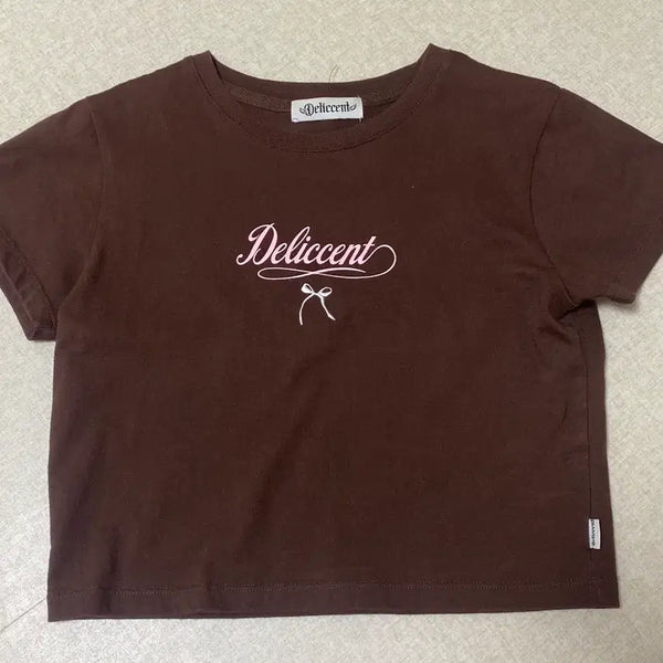 [BUNJANG] Deliccent Semi Crop Short Sleeve T-Shirt Size S / 델리센트 세미 크롭 반팔티