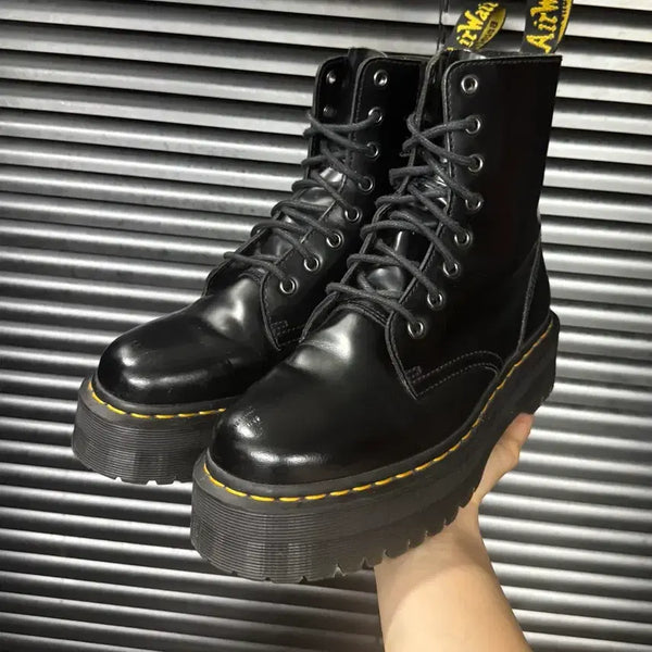 [BUNJANG] Dr. Martens Jadon Platform Leather Boots Black / 닥터마틴 제이든 통굽 가죽 블랙 부츠 키높이 고스 펑크 로리 갸루 250
