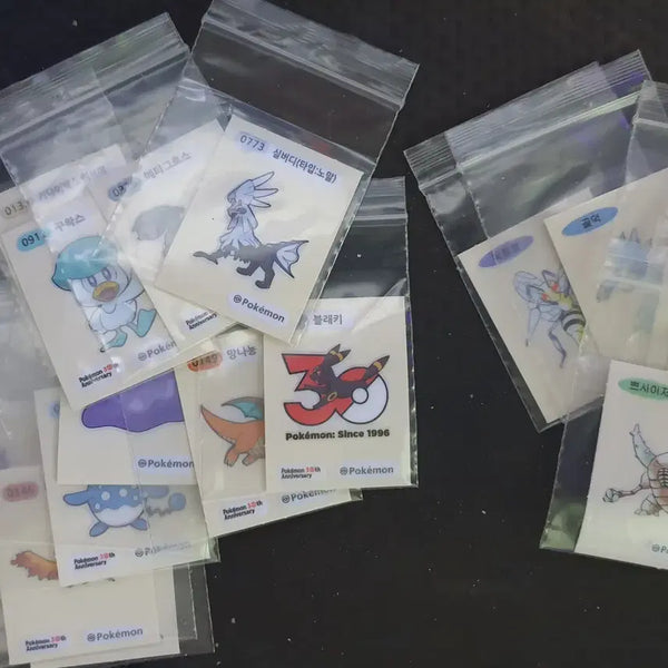 [BUNJANG] Pokemon Bread 30th Anniversary Stickers (Ttisubseals) for Sale / 포켓몬스터 빵 30주년 띠부씰 전부다팝니다 내용참고