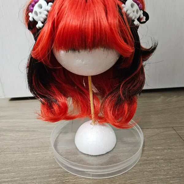 [BUNJANG] MDD MSD 8-9 inch Red Black Two-tone Setting Wig / MDD MSD 8~9인치 레드 블랙 투톤 셋팅 가발