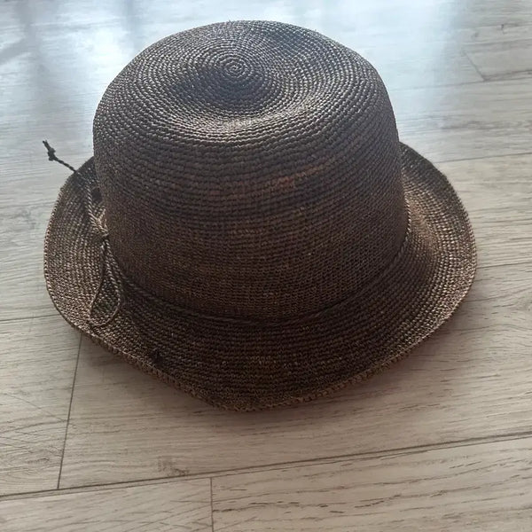 [BUNJANG] DAKS Raffia Bucket Hat Brown / 닥스 DAKS 라피아 햇 갈색 벙거지 모자