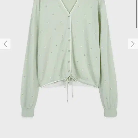 [BUNJANG] SINOON V-Neck String Punching Cardigan Light Green / <새상품> 시눈 V넥 스트링 펀칭 가디건 라이트 그린