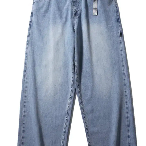 [BUNJANG] Moif Wide 6P Belted Denim Pants Bleached Indigo Size 1 / 모이프 와이드 6P 벨티드 데님 팬츠 블리치드 인디고 1사이즈