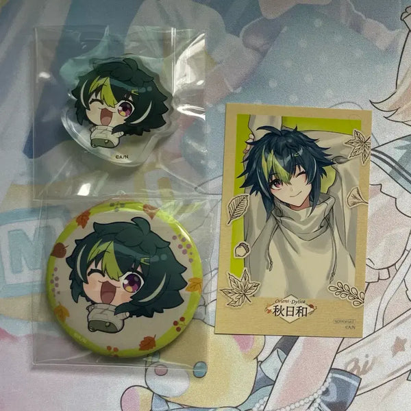 [BUNJANG] Inami Rai Maneki Neko Cheki Sticker Corotto Can Badge Bundle Set / 이나미 라이 마네키네코 체키 스티커 코롯토 캔뱃지 일괄