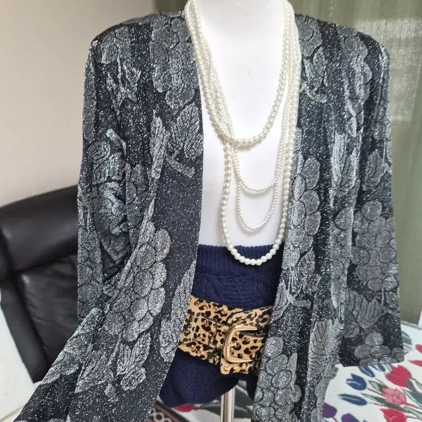 [BUNJANG] High-Quality Silver Metallic Thread Loose Fit Jacquard Jacket / 고퀄라인 전체실버메탈사 루즈핏 자켓