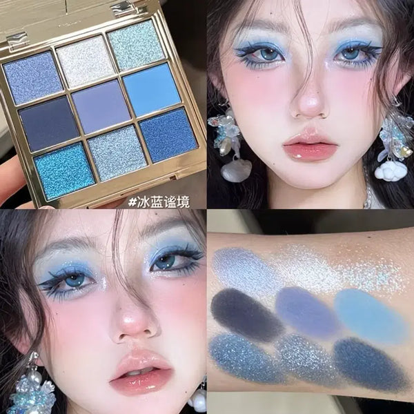 [BUNJANG] 9-Color Blue Eyeshadow Palette / 블루 색상 아이섀도우 팔레트 9구