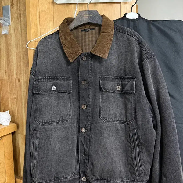 [BUNJANG] Thisisneverthat Season 6 Unreleased Black Denim Washing Jacket / [L]이지 시즌6 초판 미발매 데님 흑청 워싱자켓