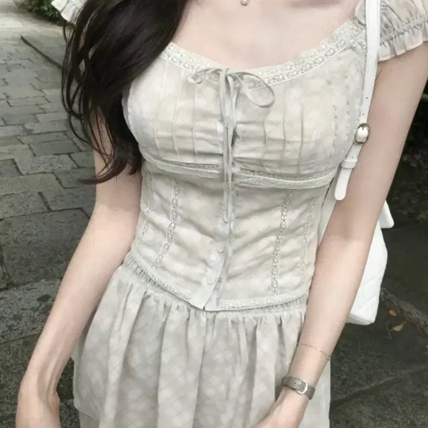 [BUNJANG] La Belle Blanc Lily Check Ruffle Skirt / 라벨르블랑 릴리 체크 러플 스커트 / s