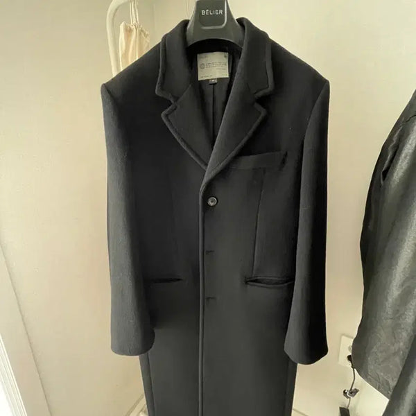 [BUNJANG] Bellier 25FW Vertical Single Coat Black Size 04 (100) / 벨리에 25fw 버티컬싱글코트 블랙 04(100)