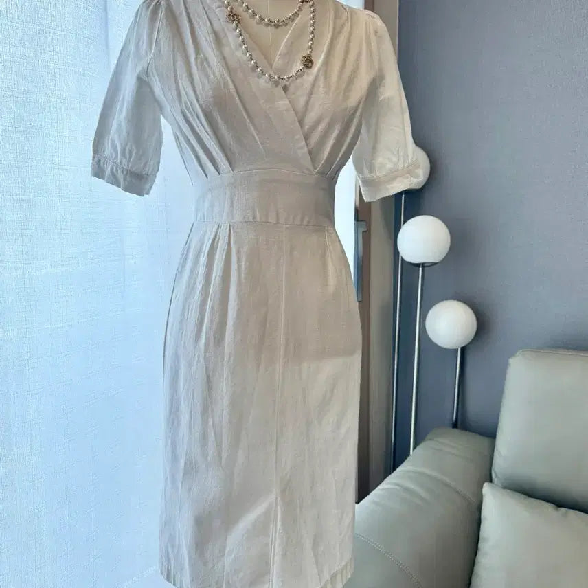 [BUNJANG] White Wrap Dress / 화이트 랩 원피스