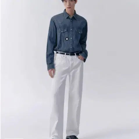 [BUNJANG] Musinsa Standard Straight Denim Pants White 38 / 무신사스탠다드 스트레이트 데님 팬츠 [화이트] 38