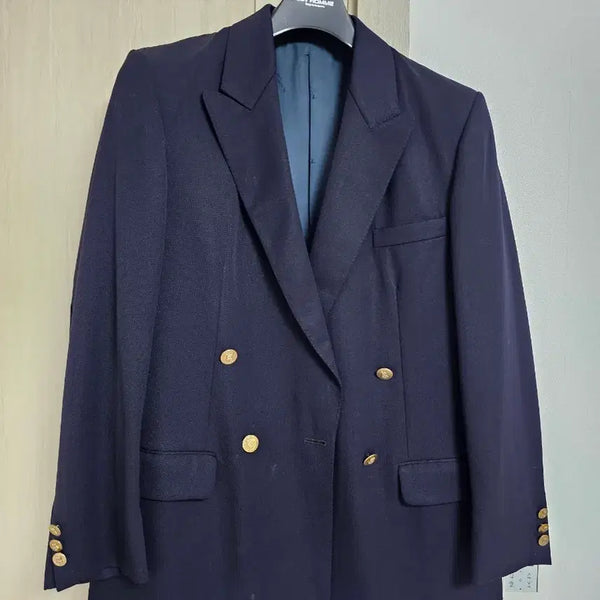 [BUNJANG] Aquascutum Gold Button Blazer Jacket Navy / 아쿠아스큐텀 금장 블레이저 자켓