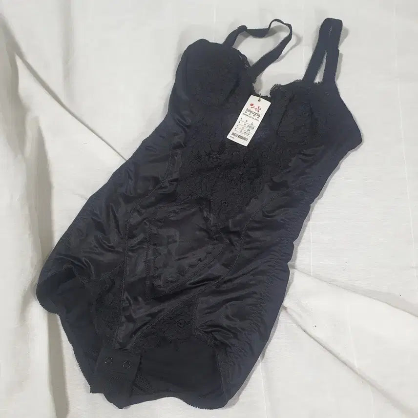 [BUNJANG] All-in-One Lingerie Set, Black, Lace Detail / 올인원 L