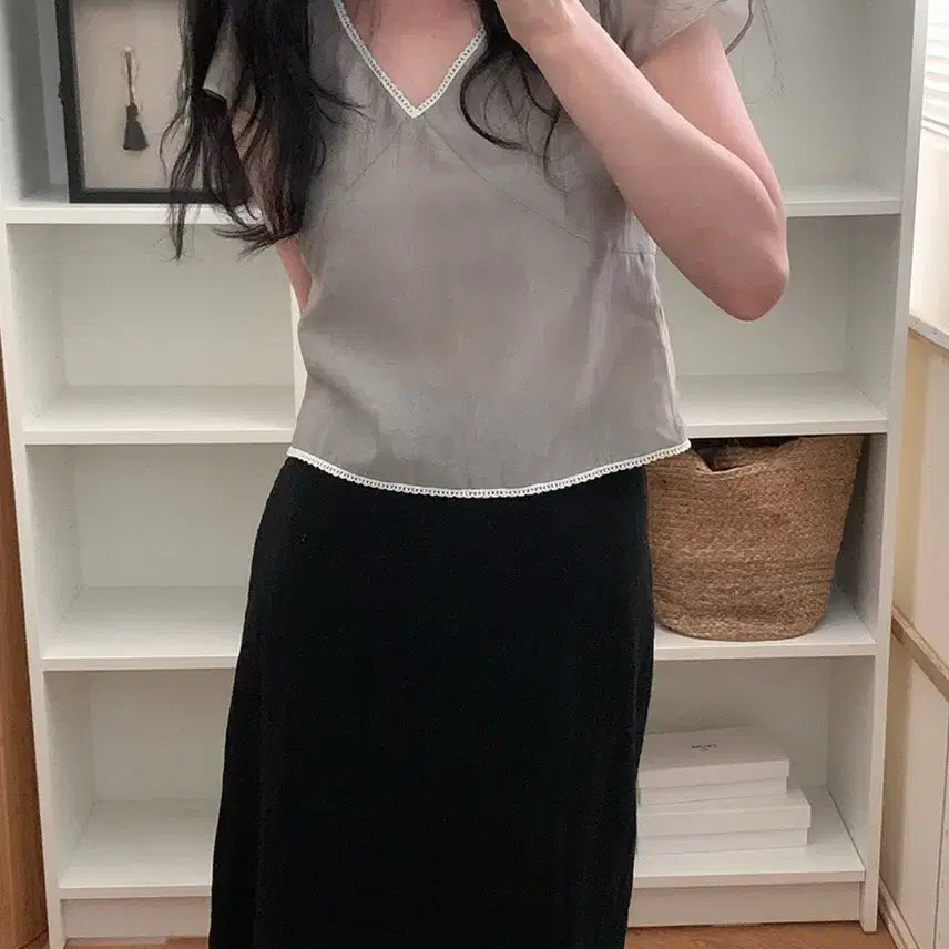 [BUNJANG] Collibet Roel Lace Cap Blouse / 콜리베트 Roel Lace Cap Blouse 레이스 캡 블라우스
