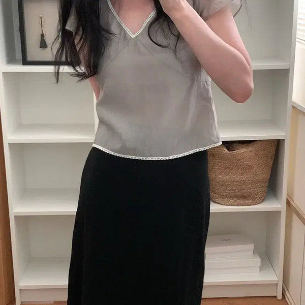 [BUNJANG] Collibet Roel Lace Cap Blouse / 콜리베트 Roel Lace Cap Blouse 레이스 캡 블라우스