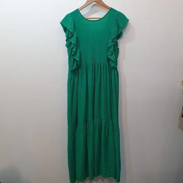 [BUNJANG] Green Maxi Dress / 그린 맥시 원피스*미세박음질이슈