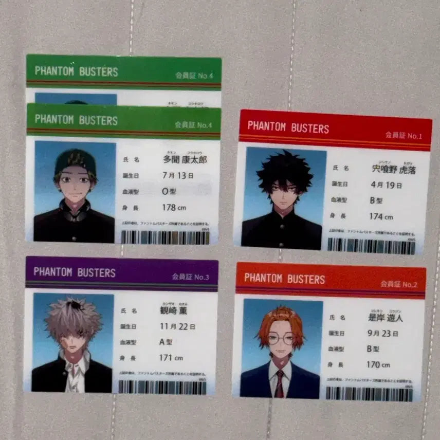 [BUNJANG] Phantom Busters Fanverse Pavoteria Student ID Clear Card Set (4 types) / 팬텀버스터즈 팬버스 파보테리아 학생증 클리어카드 4종